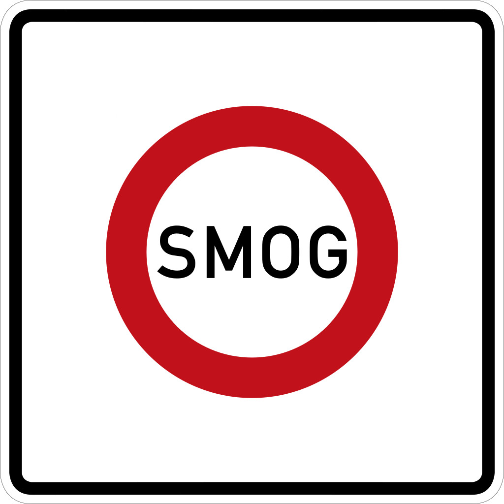 Знак, запрещающий движение на время смога